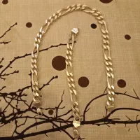 ست دستبندوزنجیر نقره طرح فیگارو