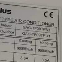 کولر گازی۹۰۰۰ Gplus.   مدل tf09tpn1|کولر گازی و فن‌کوئل|تهران, خرمشهر|دیوار
