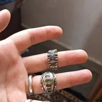 یک جعبه انگشتر نقره کهنه و جواهری کلکسیونی|جواهرات|گنبد کاووس, |دیوار