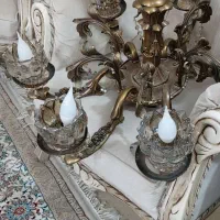 لوستر ۶ شاخه تمام برنجی|لوستر و چراغ آویز|قم, حمام تالار|دیوار