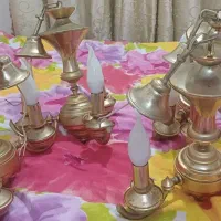 لوستر سه شاخه آبکاری طلا سالم