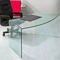 میز شیشه ای خم اداری