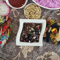 مقداری پولک و منجوق و وسایل خیاطی و نخ کوپلن|لوازم خیاطی و بافتنی|پرند, فاز ۵|دیوار