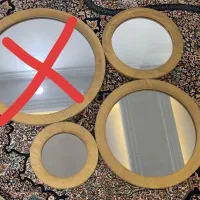آینه گرد دیواری سه تایی