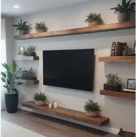 کتابخانه و قفسه چوبی