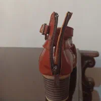 صندل چرم زنانه ،رنگ عسلی،سایز۳۸|کیف، کفش، کمربند|رشت, پل تالشان|دیوار