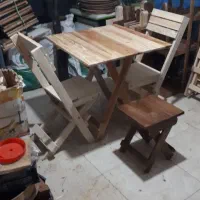 میز صندلی تاشو چوبی