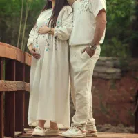 لباس بارداری و ست خانوادگی گلدوزی