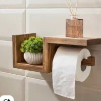 شلف چوبی دستمال کاغذی توالت