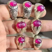 انگشتر نقره یاقوت قواره دار سنگین