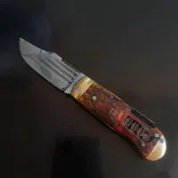 چاقو قدمت دار کلکسیونی  دسته شاخ تیغه فولاد