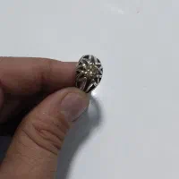 انگشتر نقره نگین موزنایت زرد