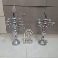 شمعدان پنج شاخه وساعت قدیمی|ساعت دیواری و تزئینی|قم, شاه سید علی|دیوار