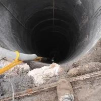 چاه کن آب  خشک سنگ شمع دیوار چینی سرامیک