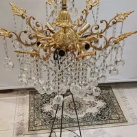 لوستر ۸ شاخه کریستال تمام برنج