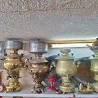 سماور ذغالی نفتی برنجی قدیمی عتیقه آنتیک