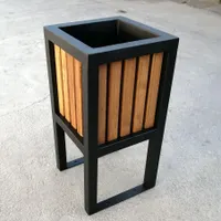 سطل زباله چوب روسی پارکی باغی شهری