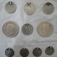 سکه نقره 1ریال 2ریالی 20ریالی،10عدد