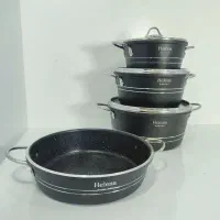 سرویس قابلمه 7 پارچه هلنا گلدونی مدل (فورج)|ظروف پخت‌وپز|قم, علی آباد سعدگان|دیوار