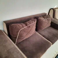 مبلمان هفت نفره راحتی قهوه ای بدون پارگی و شکستگی|مبلمان خانگی و میز عسلی|علی‌آباد کتول, |دیوار