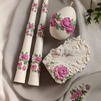 ست شمع گل سرخ