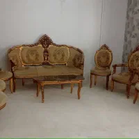 مبل سلطنتی نه نفره چوب گردووسینکه ظرفشویی دولگن|مبلمان خانگی و میز عسلی|میانه, |دیوار