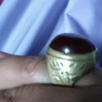 انگشتریمنیی سنگ بادامی رکاب کنه قدیمی