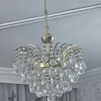 لوستر 5 شعله کریستال خارجی هفت رنگ