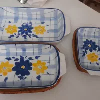 مرغ خوری سه تیکه گل پنبه ای و گلدان