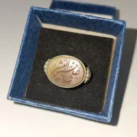 انگشتر عقیق خطی قدیمی