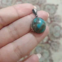 پلاک نقره با نگین فیروزه اصل