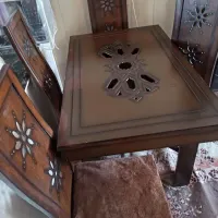 میز ناهارخوری ۴ نفره چوبی و ۴ عددصندلی
