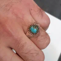 انشگتر نقره فیروزه/نیشابور/مردانه/دست ساز