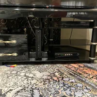 میز تلویزیون مشکی شیشه ای