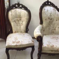 مبلمان ۹نفره تمام چوب روکش پارچه ساتن|مبلمان خانگی و میز عسلی|شیراز, ریشمک|دیوار