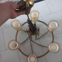 لوستر ۶ شاخه قوسی فلزی طلائی
