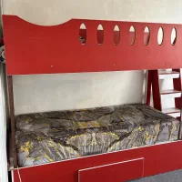 تخت خواب دوطبقه بدنه فلزی رویه ام دی اف|تخت و سرویس خواب|ارومیه, |دیوار