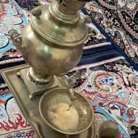 سماور زغالی با قوری سینی پارچ وکاسه