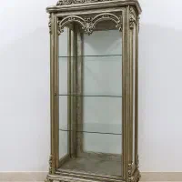 ویترین چوب گردو ، منبت کاری شده ، ورق نقره