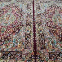 فرش ابریشم جفت 6 متری شرابی سالاری