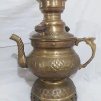 سماور ذغالی.صحرایی.سینی|کلکسیون اشیاء عتیقه|اهر, |دیوار