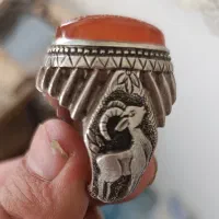 انگشتر دست ساز قدیمی سنگ عقیق یمن