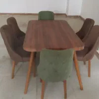 میز نهارخوری ۶نفره پارچه ای پشت لمثه