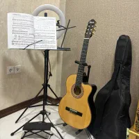 گیتار و رینگ لایت و پایه