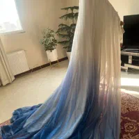 پرده دو متری دو رنگ سفید آبی|پرده، رانر، رومیزی|تهران, منیریه|دیوار