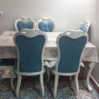 میز‌ غذا‌ خوری‌ شش نفره‌ چوب‌ سفید‌|میز و صندلی غذاخوری|اسلام‌شهر, مطهری|دیوار