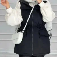 پافر زنانه کاملا نو ،کاپشن کلاه دار بلند