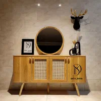 آینه کنسول حصیری آدرین/Adryn