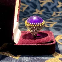 انگشتر نقره آمیتیس  توپاز   لعل  یاقوت ارزان حراجی
