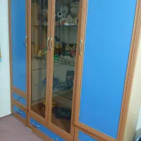 تخت و کمد سه تایی مخصوص اتاق کودک|تخت و سرویس خواب|میانه, |دیوار